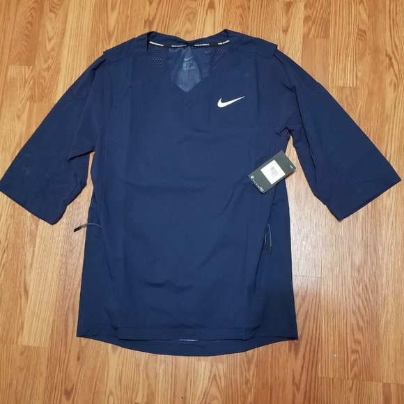Nike Hot 3/4 Sleeve Baseball jersey Batting Practice 897383-419 Navy Blue - Picture 3 of 7